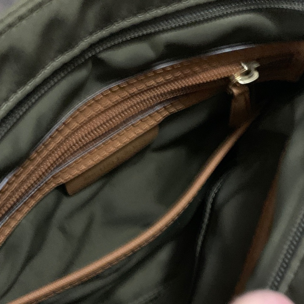 Michael Kors Olive Green Crossbody with Tan Trim - Picture 13 of 14